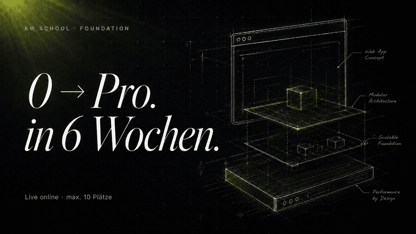 Foundation — Schluss mit Papierkram. Du automatisierst Rechnungen, Anfragen und Reportings, baust deine eigene Landingpage und hostest sie selbst — Coding inklusive, in deiner Sprache erklärt.
